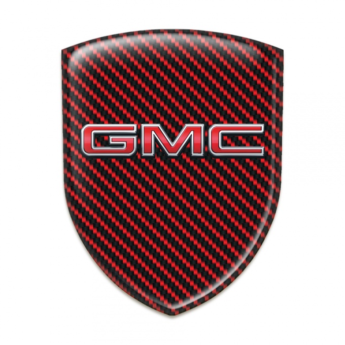 GMC Self Adhesive Emblem Logo Red Carbon and 3D Logo 