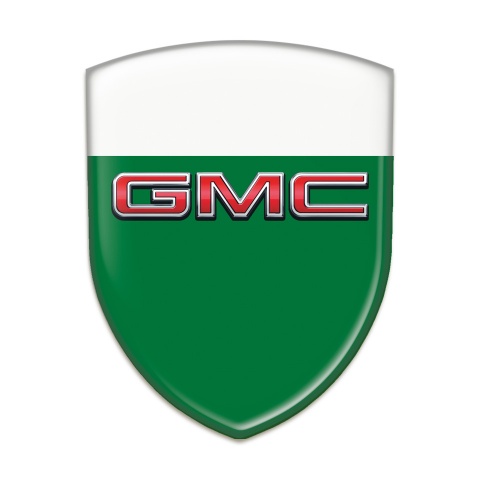 GMC Resin Sticker Green White Base 3D Logo 