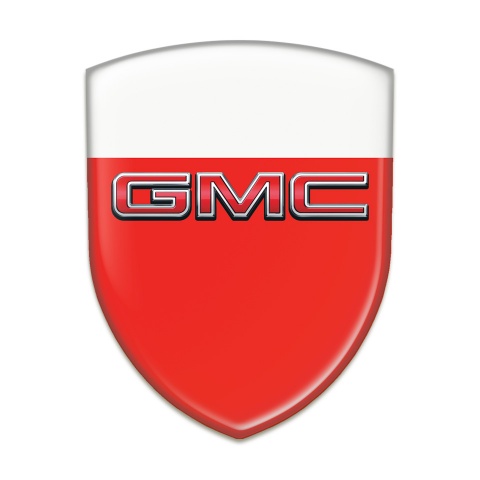 GMC 3D Gel Emblem Red White Base 3D Logo 