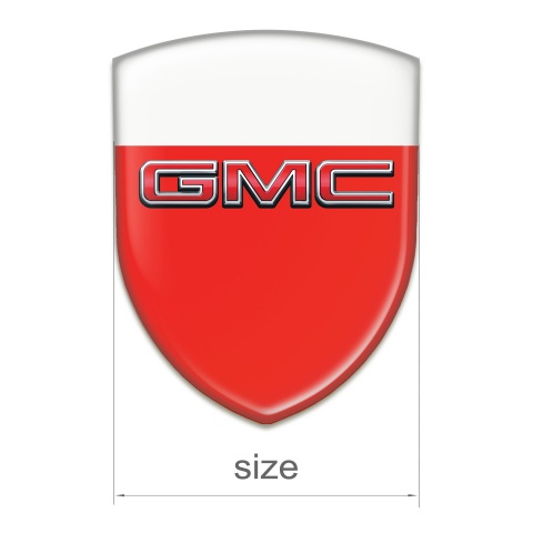 GMC 3D Gel Emblem Red White Base 3D Logo 