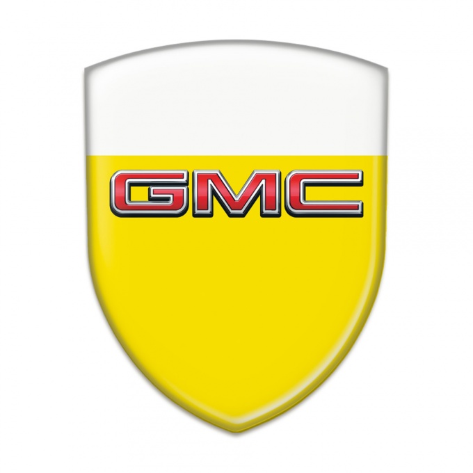 GMC Emblem Interior Ye4llow White Base 3D Logo 