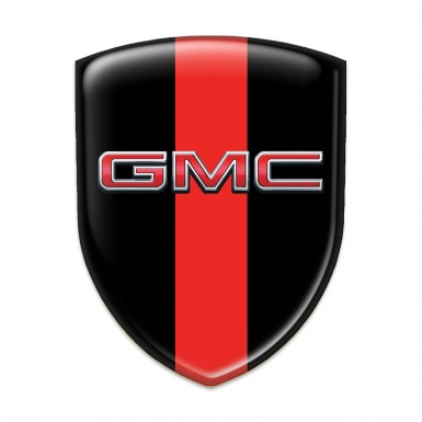 GMC Car Accessories Badge Black with Red Band and 3D Logo 