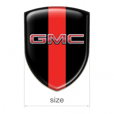 GMC Car Accessories Badge Black with Red Band and 3D Logo 