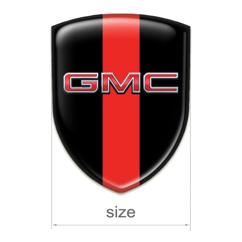 GMC Car Accessories Badge Black with Red Band and 3D Logo 