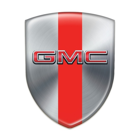 GMC Car Interior Badge Silver wiith Red Band and 3D Logo 