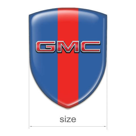 GMC Silicone Car Decal Badge Blue with Red Band and 3D Logo 
