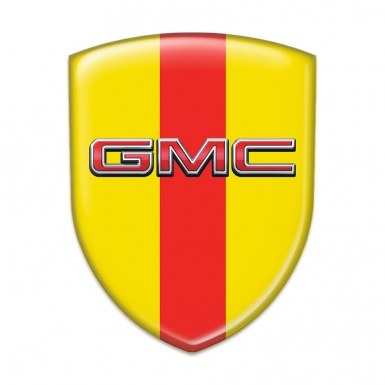 GMC Silicone Badge Yellow with red Band and 3D Logo 