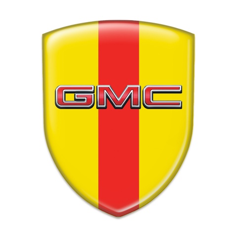 GMC Silicone Badge Yellow with red Band and 3D Logo 