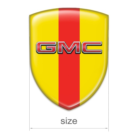 GMC Silicone Badge Yellow with red Band and 3D Logo 