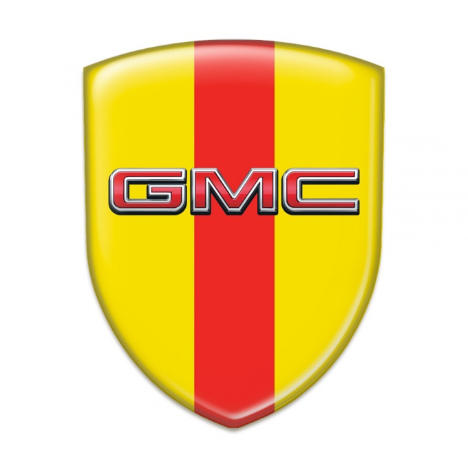 GMC Silicone Badge Yellow with red Band and 3D Logo 