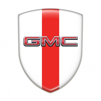 GMC Silicone Shield White with REd Band and 3D Logo 