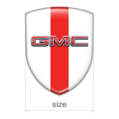 GMC Silicone Shield White with REd Band and 3D Logo 