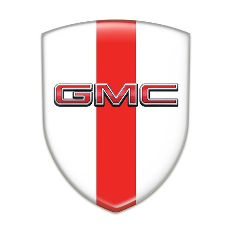 GMC Silicone Shield White with REd Band and 3D Logo 