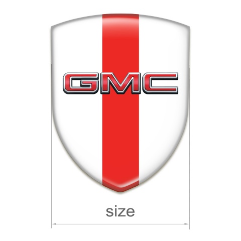 GMC Silicone Shield White with REd Band and 3D Logo 