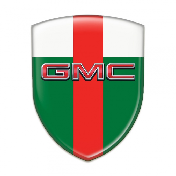 GMC Auto Emblem Green White with red Band and 3D Logo