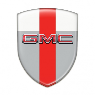 GMC Domed Emblem grey White with Red Band and 3D Logo