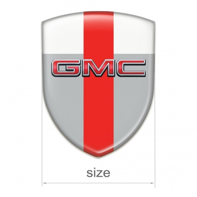 GMC Domed Emblem grey White with Red Band and 3D Logo