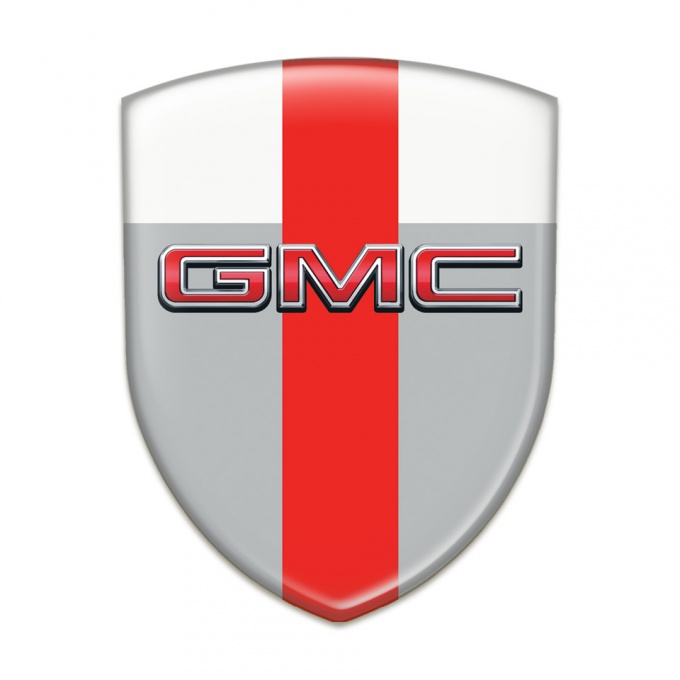 GMC Domed Emblem grey White with Red Band and 3D Logo
