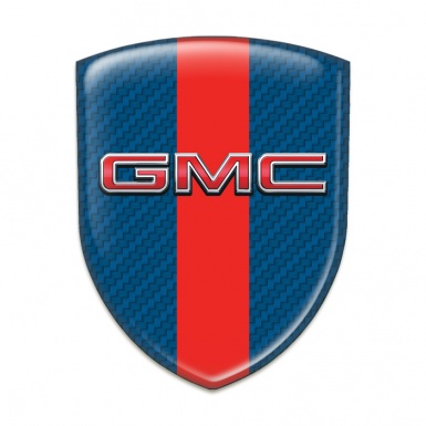 GMC Silicone Emblem Navy Blue Carbon with Red Band and 3D Logo 