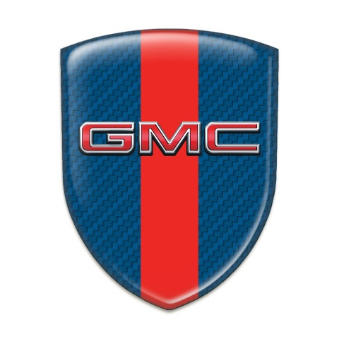 GMC Silicone Emblem Navy Blue Carbon with Red Band and 3D Logo 
