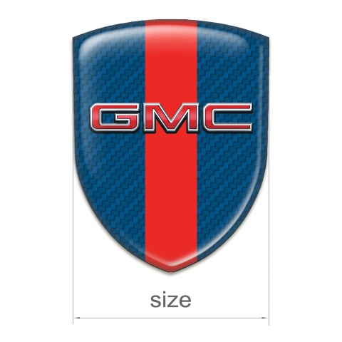 GMC Silicone Emblem Navy Blue Carbon with Red Band and 3D Logo 