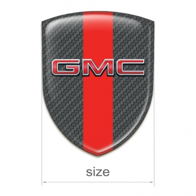 GMC Resin Sticker Dark Grey Carbon with Red Band and 3d LOgo 