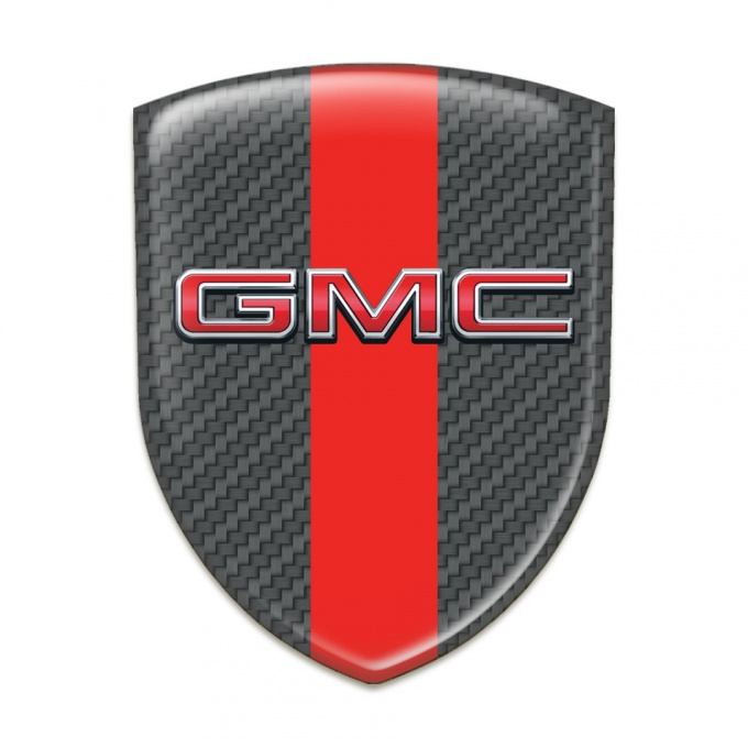 GMC Resin Sticker Dark Grey Carbon with Red Band and 3d LOgo 