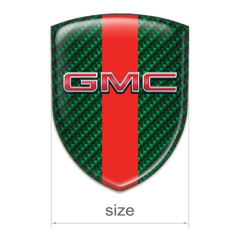 GMC Car Accessories Badge Green Carbon with Red Band and 3D Logo 