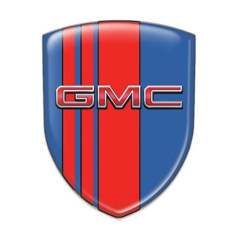 GMC Logo Emblem Blue with Red Tapes decoration 