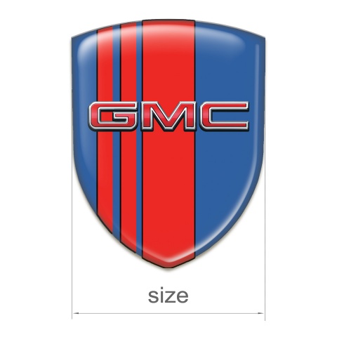 GMC Logo Emblem Blue with Red Tapes decoration 