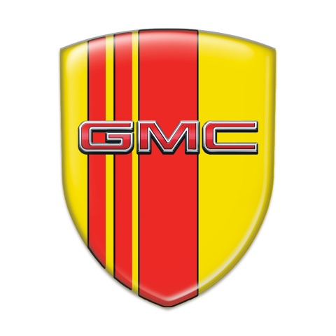 GMC Tuning Emblem Yellow with Red Tapes Decoration 