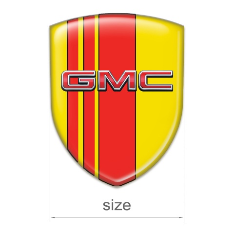 GMC Tuning Emblem Yellow with Red Tapes Decoration 