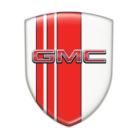 GMC Domed Emblem White with Red Tapes Decoration 