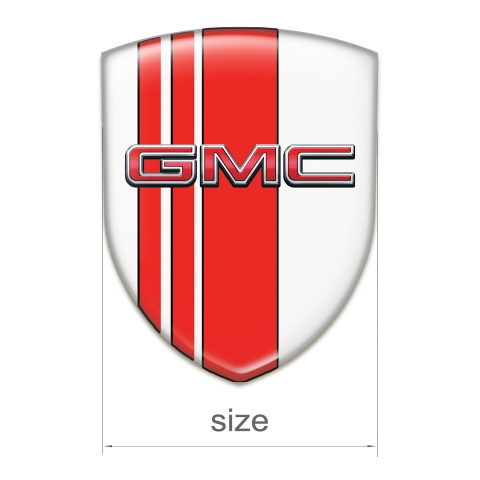GMC Domed Emblem White with Red Tapes Decoration 
