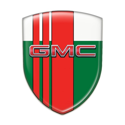 GMC Silicone Emblem Gren White with Red Tapes Decoration 