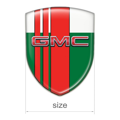 GMC Silicone Emblem Gren White with Red Tapes Decoration 