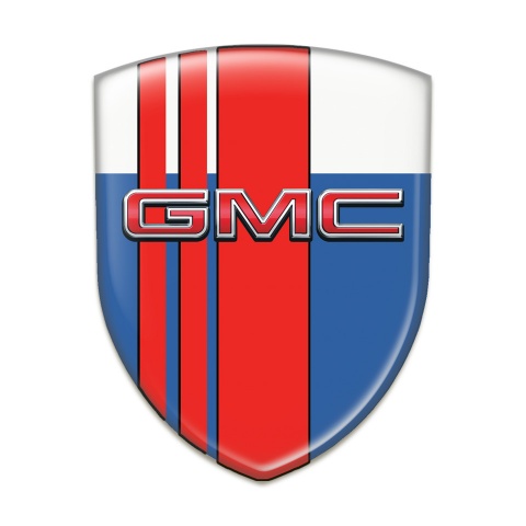 GMC Resin Sticker Blue White with Red Tapes Decoration 