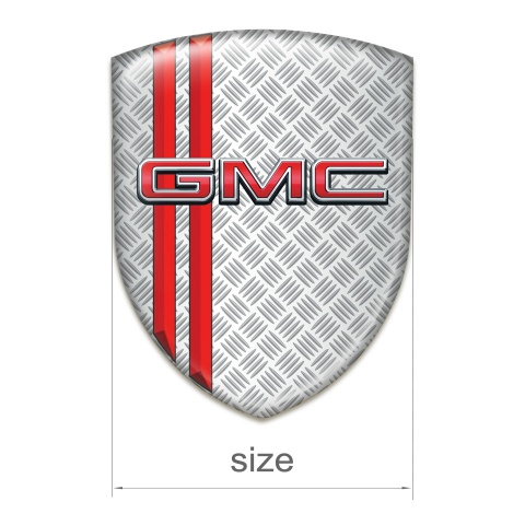 GMC 3D Gel Emblem Grid Effect with Red Stripes Style 