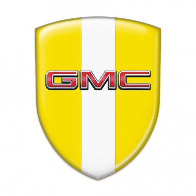 GMC Self Adhesive Car logo Emblem Yellow with White Tape edition 