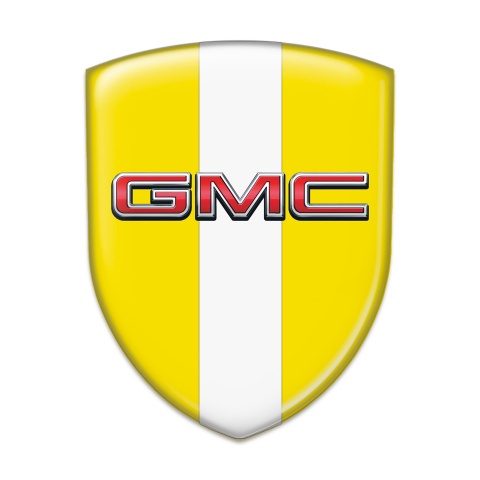 GMC Self Adhesive Car logo Emblem Yellow with White Tape edition 