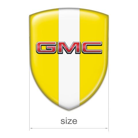 GMC Self Adhesive Car logo Emblem Yellow with White Tape edition 