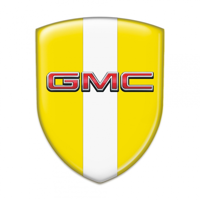 GMC Self Adhesive Car logo Emblem Yellow with White Tape edition 