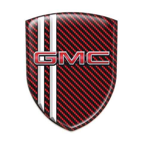 GMC Emblem Interior Red Carbon White Lines Design 