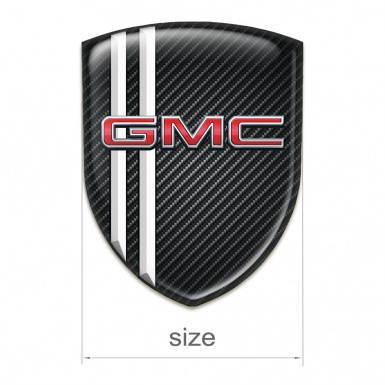 GMC Car Accessories Badge Black Fibers with White Lines and 3D Logo 