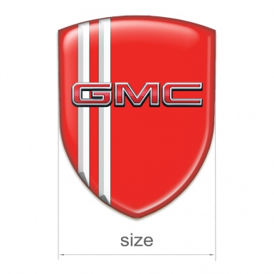 GMC Self Adhesive Emblem Logo Red Design with White Lines 