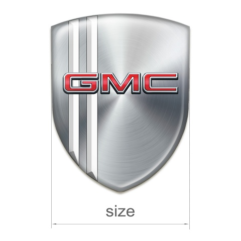 GMC Silicone Emblem Silver Design with White Lines 