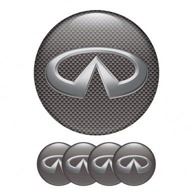 Infiniti Wheel Center Cap Domed Stickers Metal Logo Style