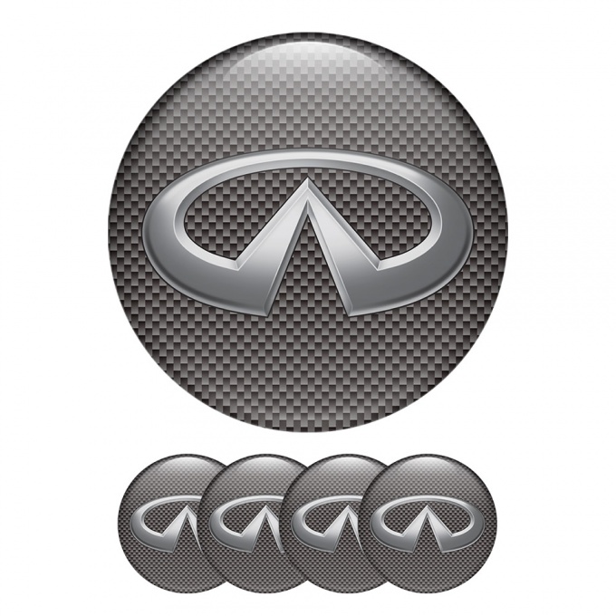 Infiniti Wheel Center Cap Domed Stickers Metal Logo Style
