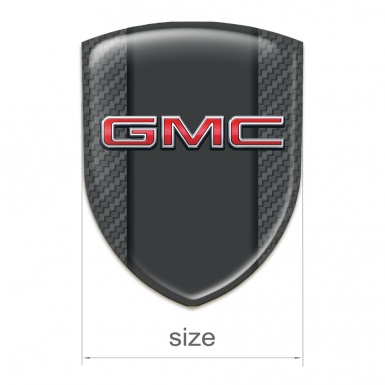 GMC Silicone Car Decal Badge Dark Grey Carbon with 3D Logo Style 