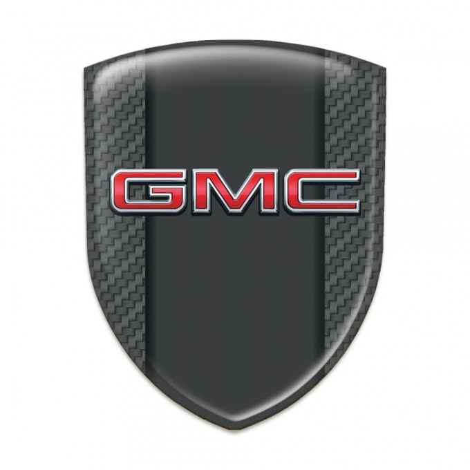 GMC Silicone Car Decal Badge Dark Grey Carbon with 3D Logo Style 